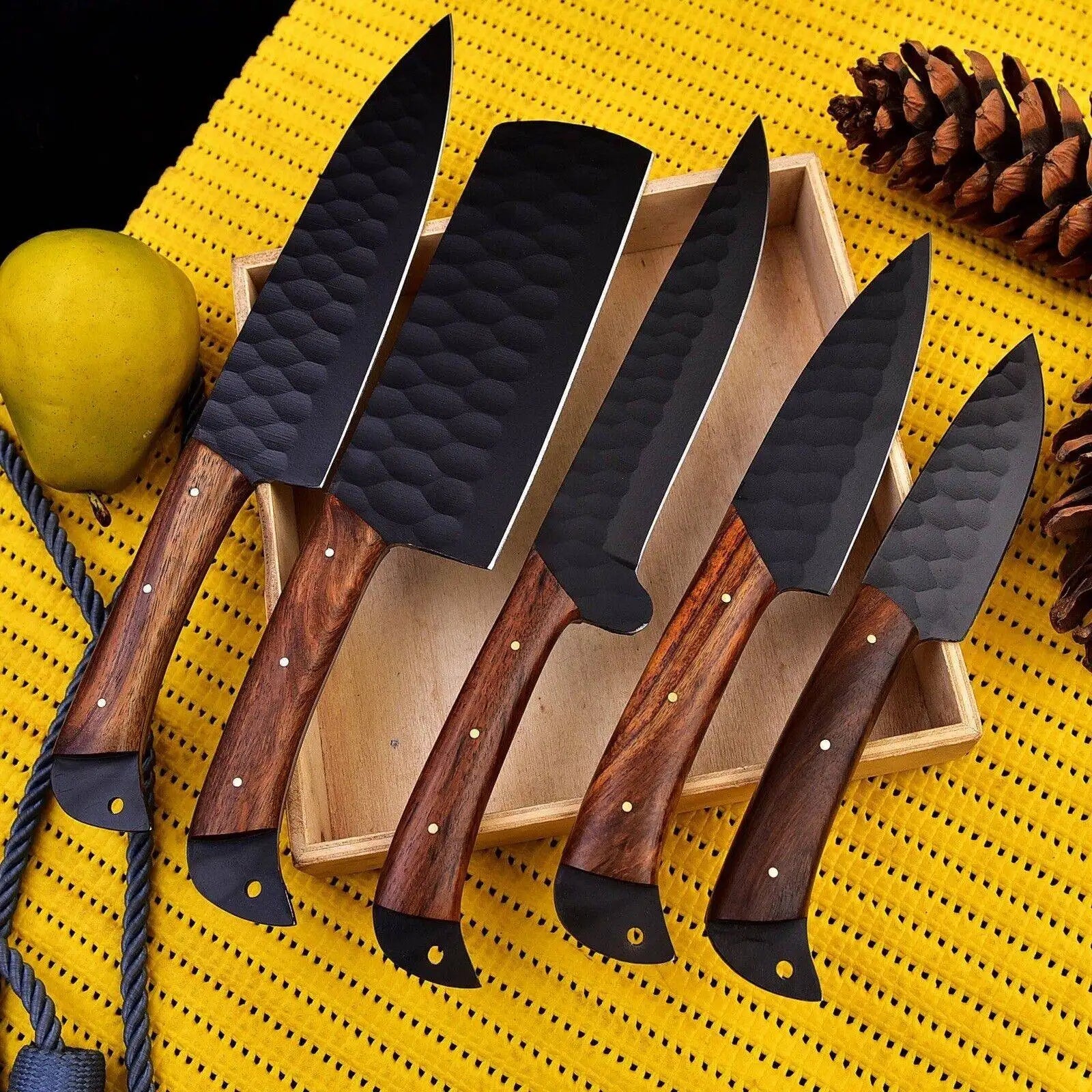 Professional Chef Knife Set – High Carbon Steel with Leather Roll Bag Unique Blades Runner