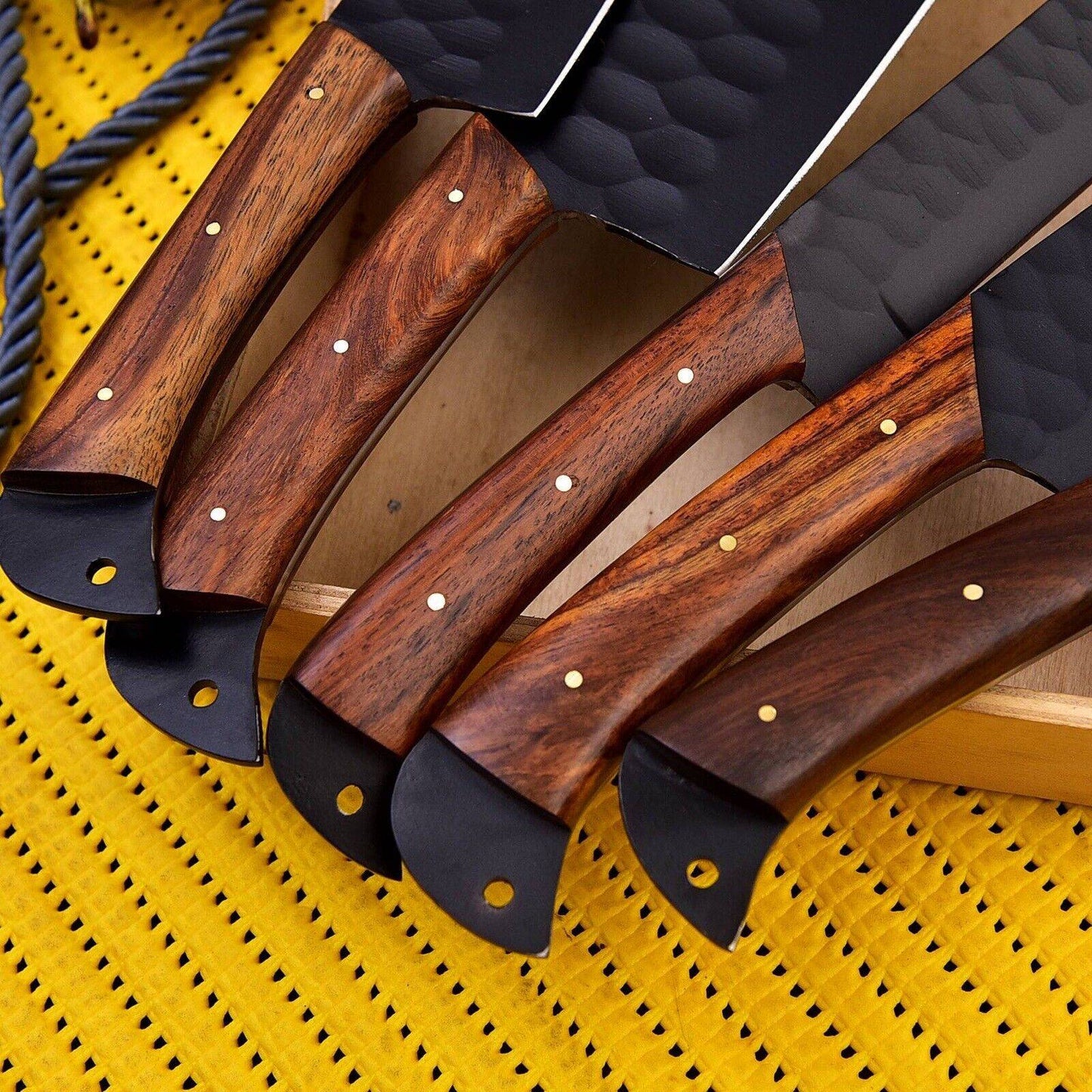Professional Chef Knife Set – High Carbon Steel with Leather Roll Bag Unique Blades Runner
