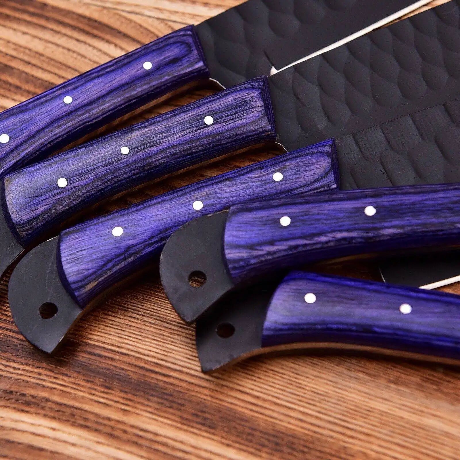 Professional Chef Knives | German Steel | Gift for Him | Handmade Kitchen Set Unique Blades Runner