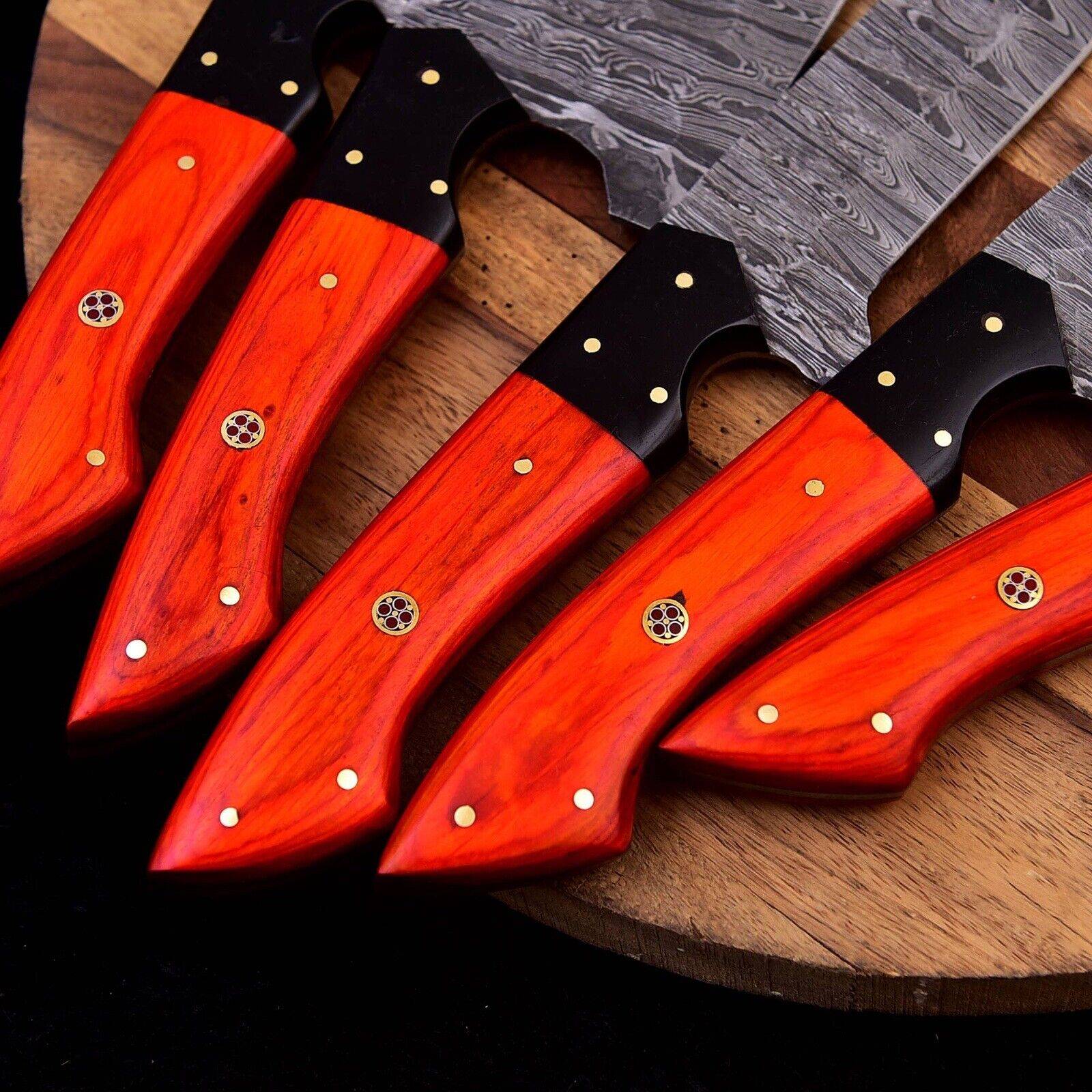 Damascus Chef Knife | Wood Handle | Artisan Kitchen Knife | Perfect Gift for Dad Unique Blades Runner