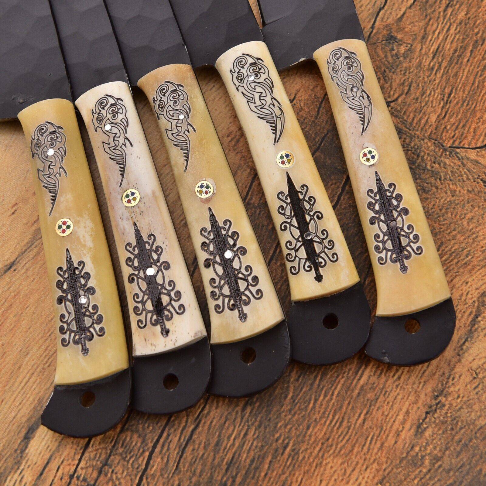 Full Tang Chef Knife – High Carbon Steel Blade with Camel Bone Handle | Father’s Day Gift Unique Blades Runner