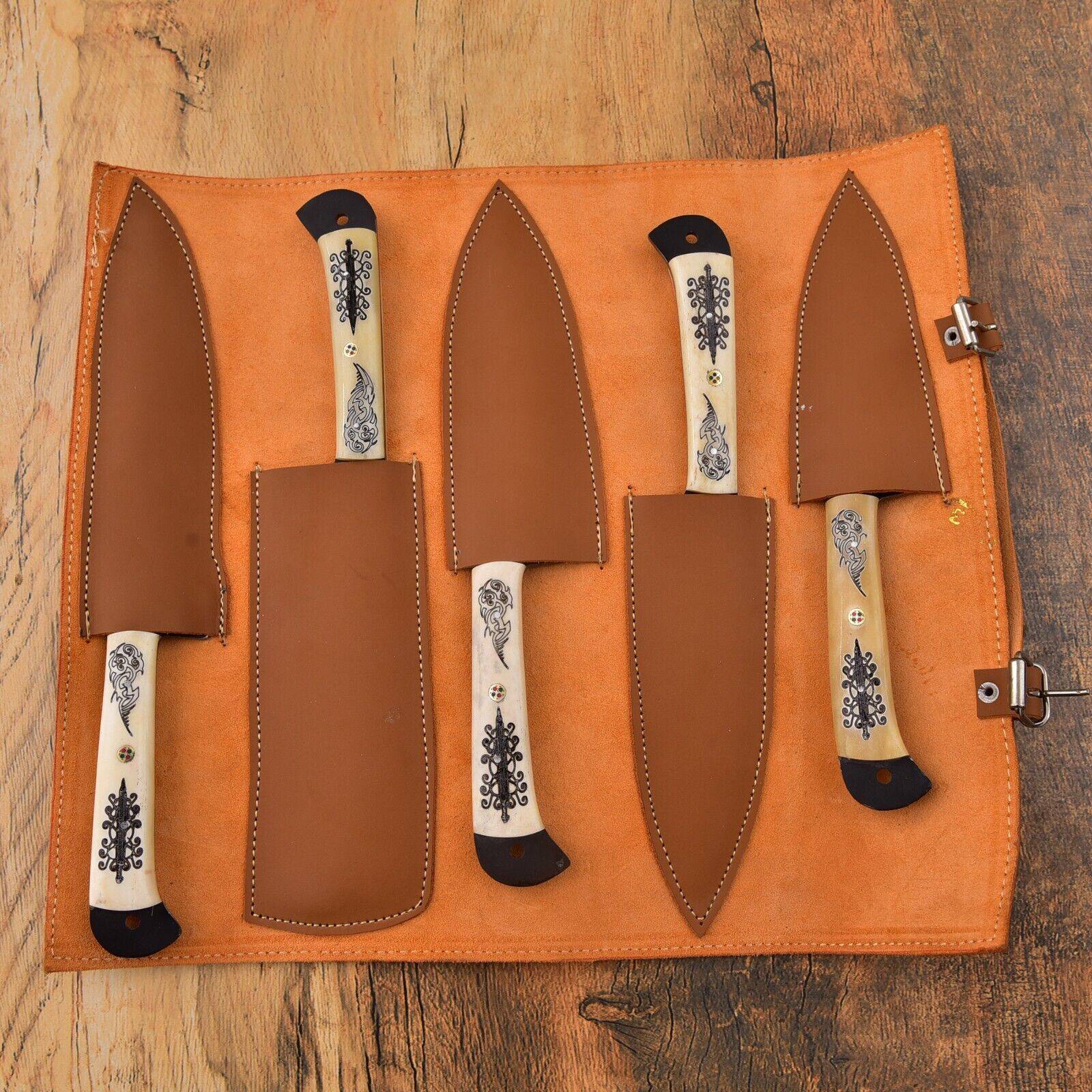 Full Tang Chef Knife – High Carbon Steel Blade with Camel Bone Handle | Father’s Day Gift Unique Blades Runner