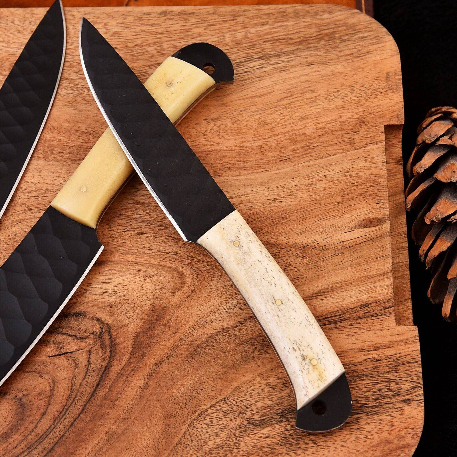 Full Tang Chef Knife – Handmade High Carbon Steel with Camel Bone Handle | Father’s Day Gift Unique Blades Runner