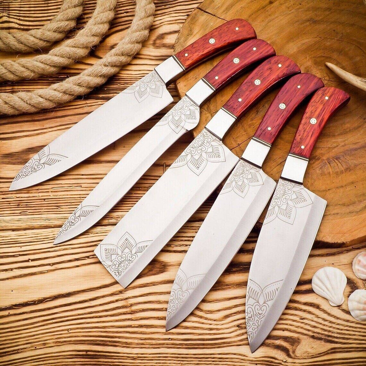 Engraved Chef Knife | Wood Handle | Father’s Day Gift | Handmade Stainless Steel Unique Blades Runner