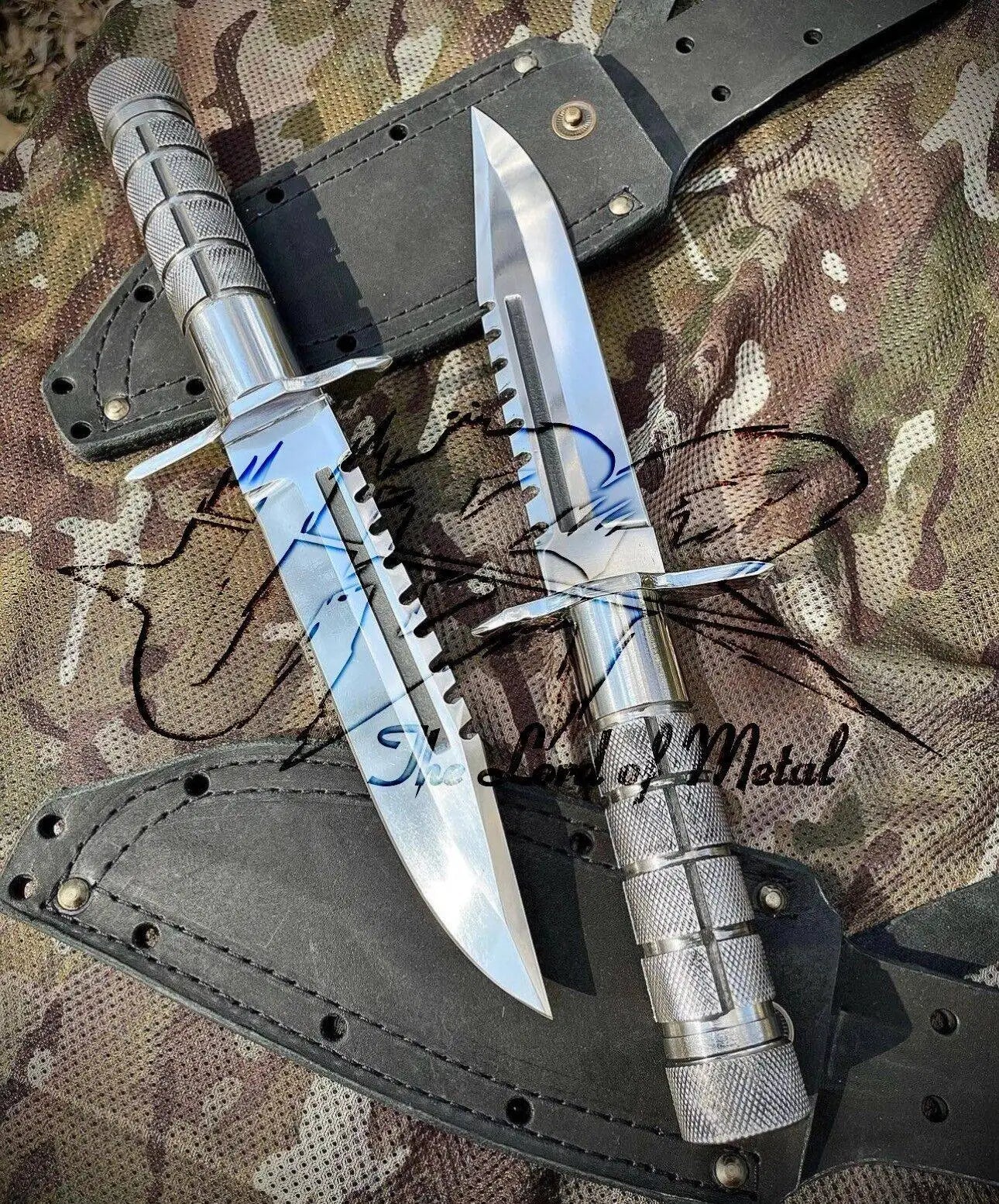 Commando Bowie Knife – UBR Custom Handmade D2 Tool Steel Bowie Knives With Sheaths Unique Blades Runner