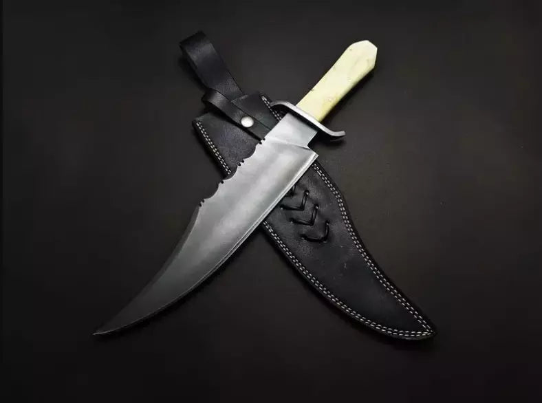 Juan Padillo Bowie Knife – Carbon Steel Full Tang Bowie Knife with Sheath Unique Blades Runner