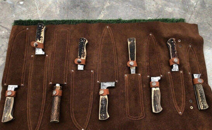 Premium Damascus Steel Butcher Knife Set with Stag Antler Handles – Hunting & BBQ Ready Unique Blades Runner