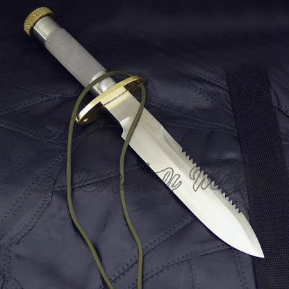 Handmade D-2 Steel Full Tang Randall Knife – Heavy Duty Outdoor Bowie with Sheath Unique Blades Runner