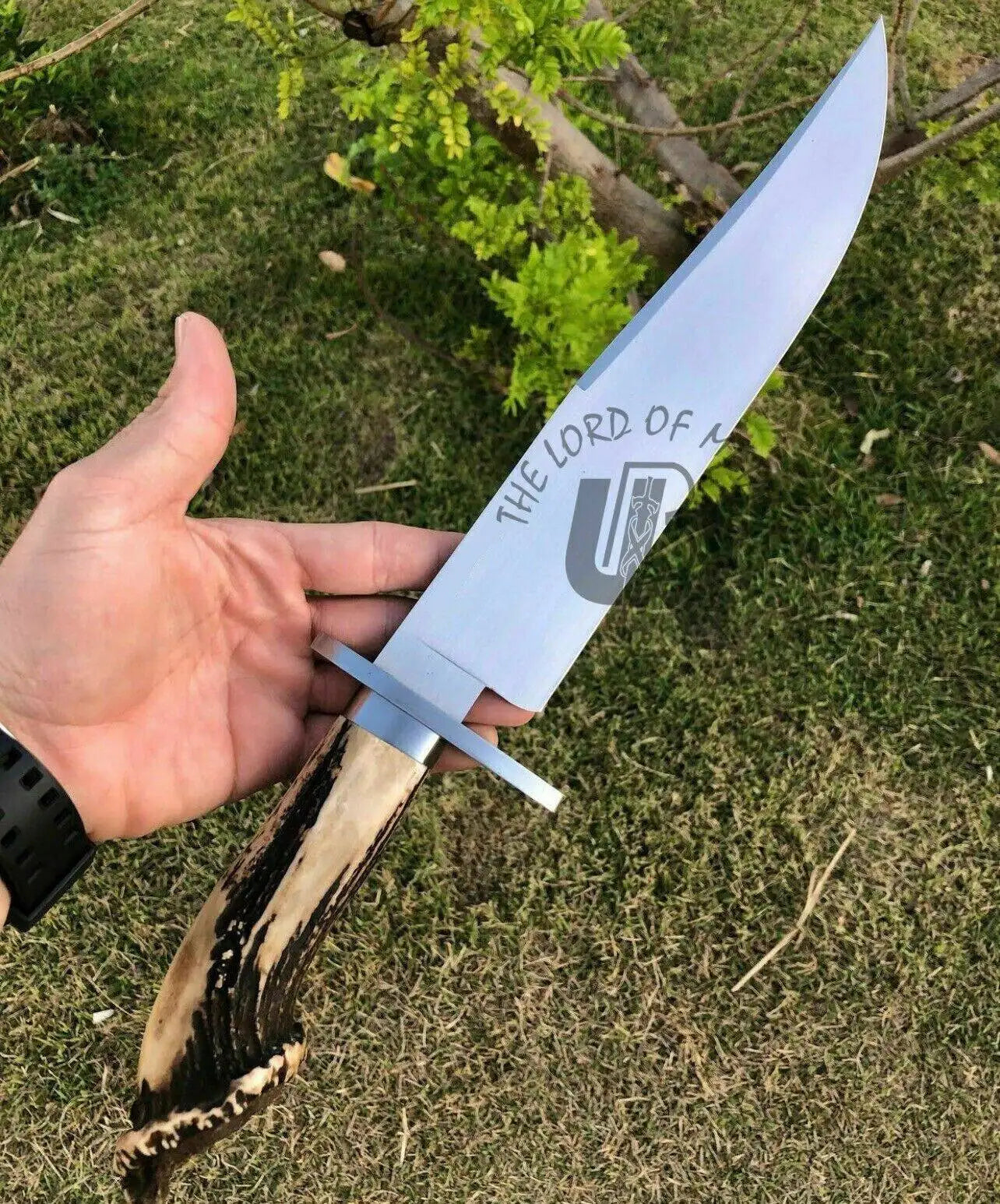 UBR Custom Handmade D2 Tool Steel Bowie Knife with Stag Horn Handle – Best Gift Unique Blades Runner
