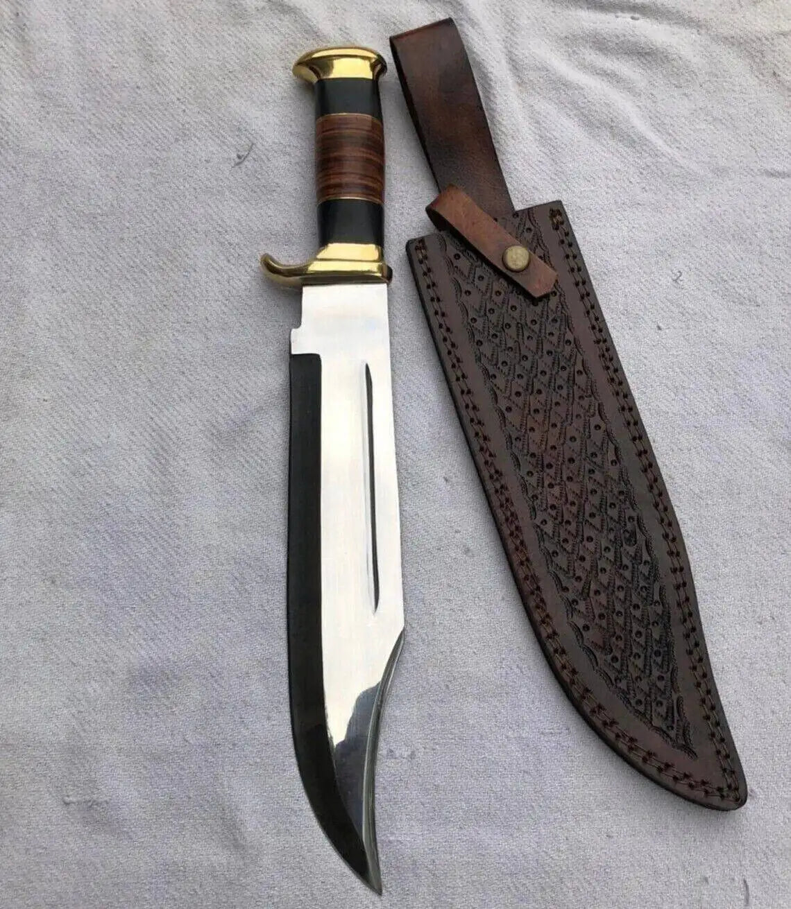 Crocodile Dundee Knife – Custom Handmade Bowie Knife with Leather Sheath Unique Blades Runner