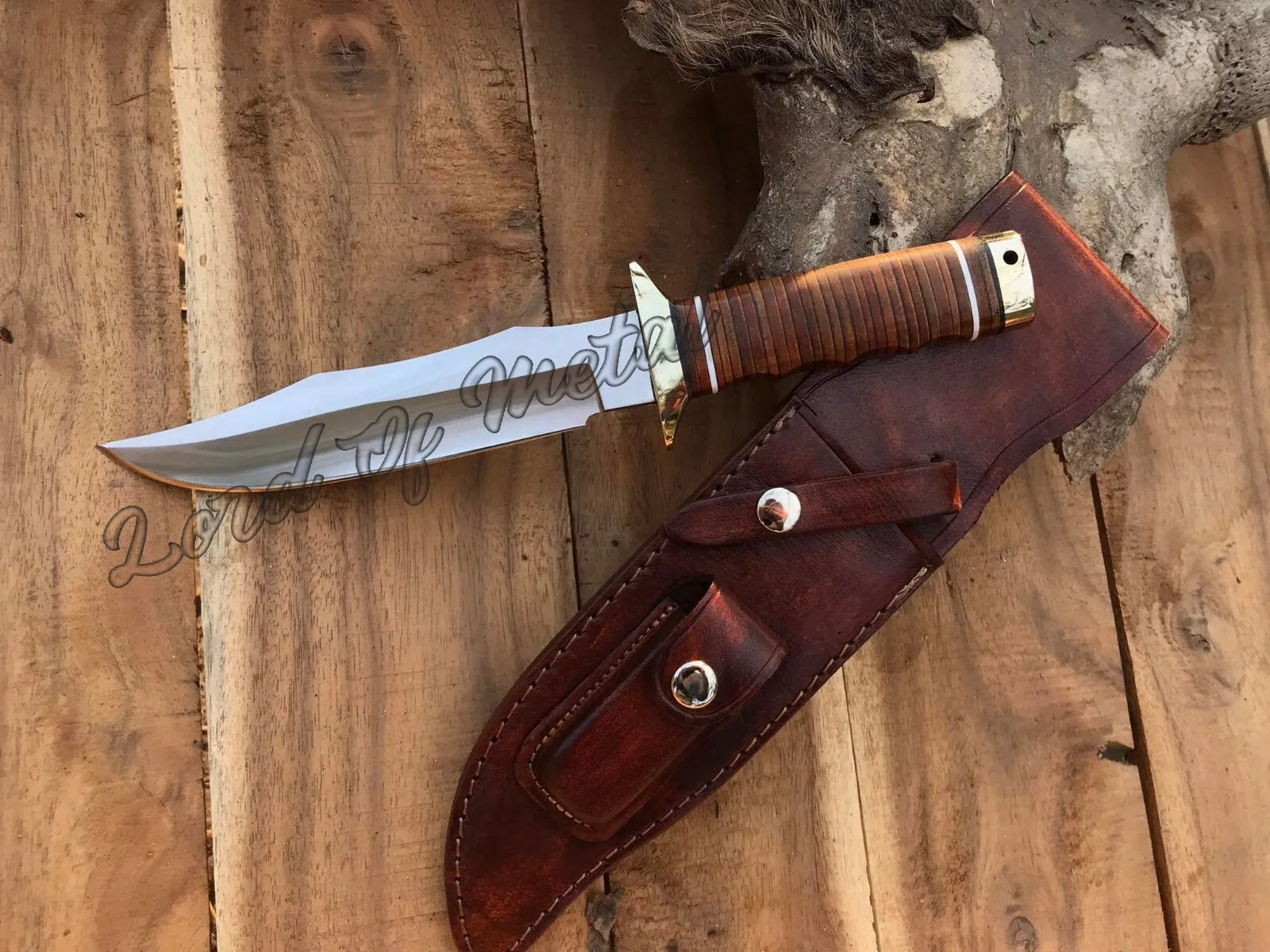 Custom Handmade D2 Tool Steel SOG Hunting Knife – Leather Handle & Sheath Unique Blades Runner