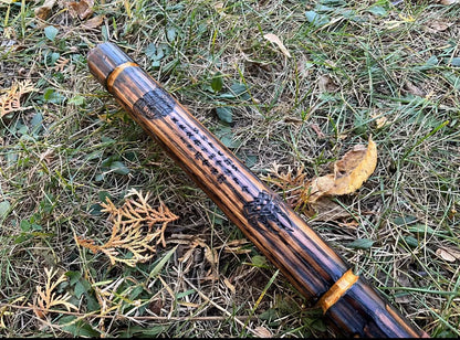 62" Handmade Bear Berserker Quarterstaff Solid Oak Walking Stick - Hand-Painted Unique Blades Runner