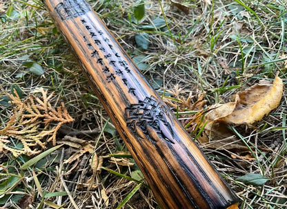 62" Handmade Bear Berserker Quarterstaff Solid Oak Walking Stick - Hand-Painted Unique Blades Runner