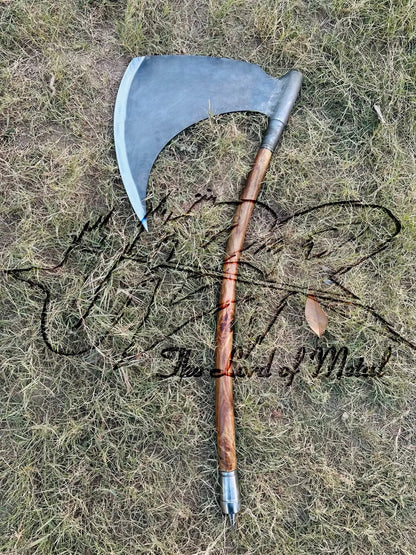 Death Dealer Axe Custom Hand Forged With Leather Sheath Unique Blades Runner