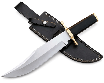 Smithsonian Bowie Knife – Handmade Historical Fixed Blade with Leather Sheath - Unique Blades Runner