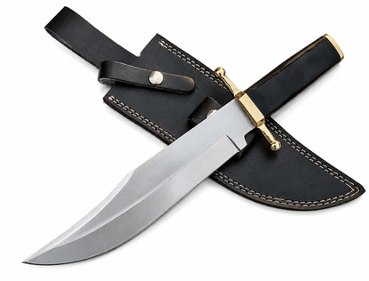 Smithsonian Bowie Knife – Handmade Historical Fixed Blade with Leather Sheath - Unique Blades Runner