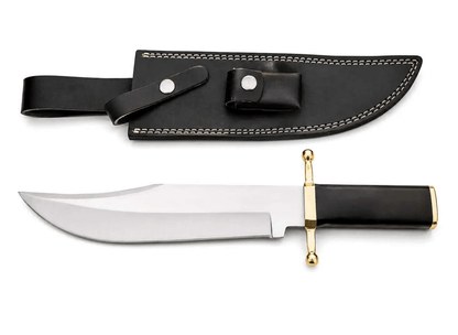 Smithsonian Bowie Knife – Handmade Historical Fixed Blade with Leather Sheath - Unique Blades Runner