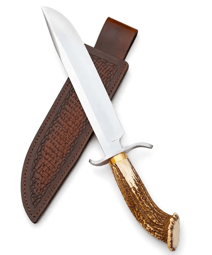 Stag Antler Bowie Knife – Handmade Blade with Stag Antler Handle - Unique Blades Runner