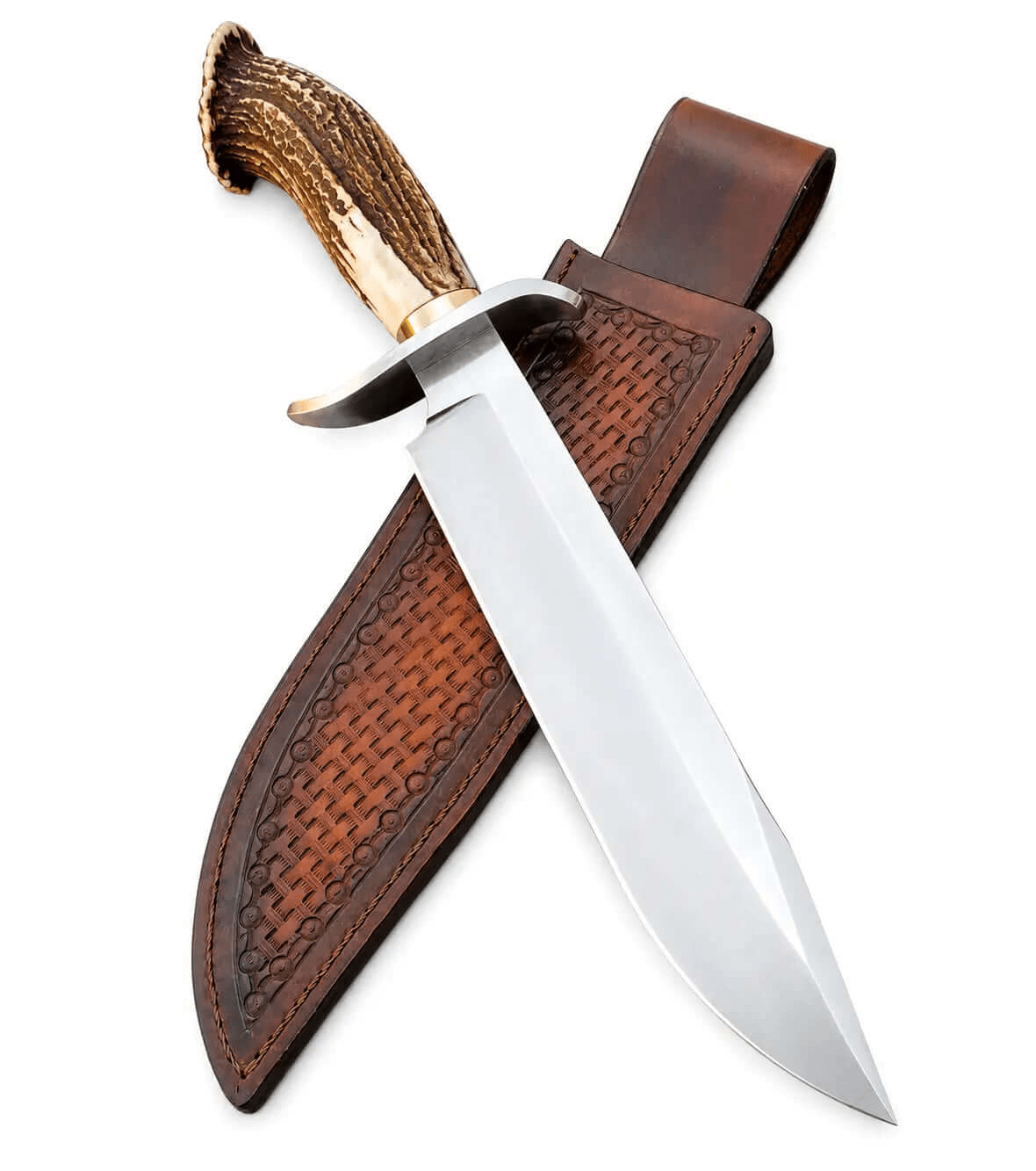 Stag Antler Bowie Knife – Handmade Blade with Stag Antler Handle - Unique Blades Runner
