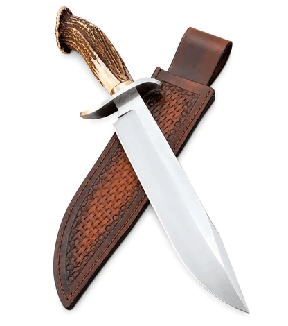 Stag Antler Bowie Knife – Handmade Blade with Stag Antler Handle - Unique Blades Runner