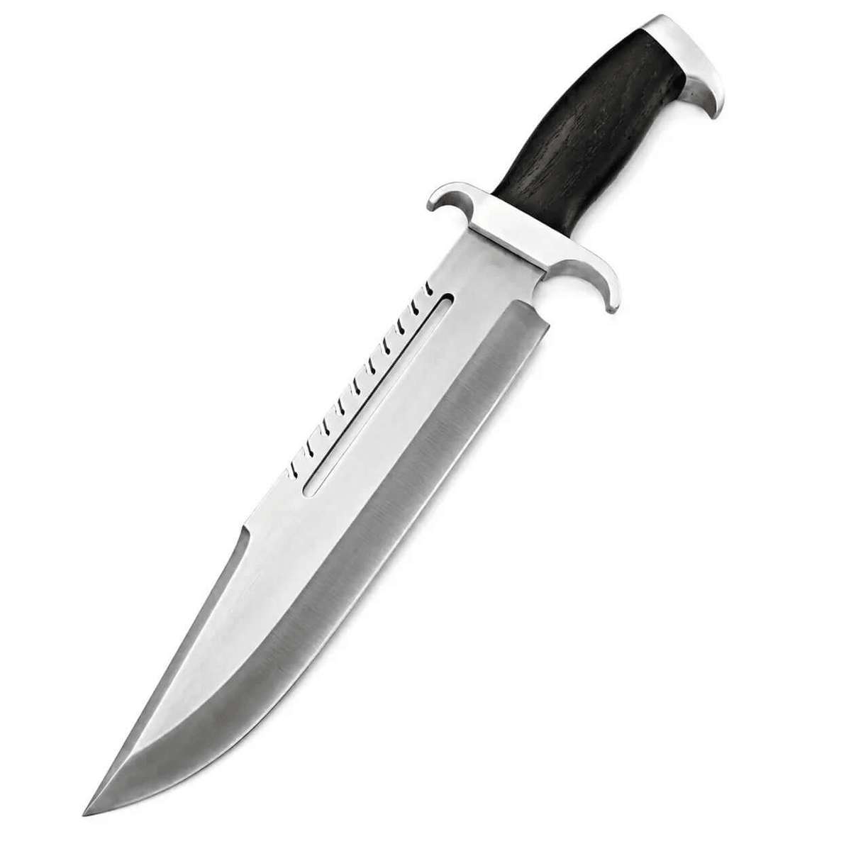 Survival Bowie Knife – Handmade Large Sawback Fixed Blade with Black Handle - Unique Blades Runner