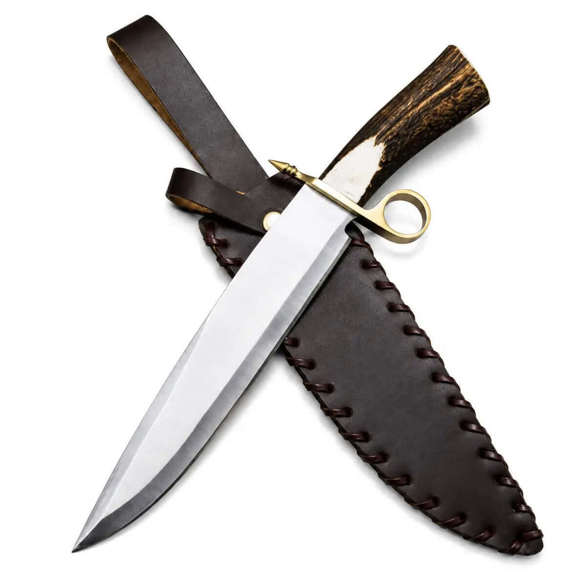 Tombstone Bowie Knife - Stag Antler Handle | Collectible Western Knife - Unique Blades Runner