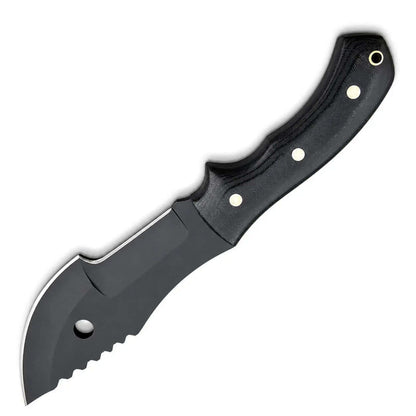 Tracker Knife – Full Tang Curved Blade with Black Micarta Handle - Unique Blades Runner