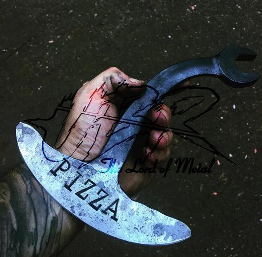 UBR Handmade Carbon Steel Viking Pizza Cutter – Forged Style Pizza Wheel - Unique Blades Runner