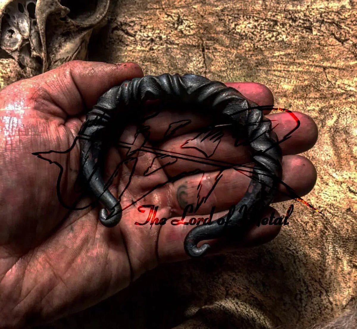 Viking Oath Ring Bracelet for Men – Hand Forged High Carbon Steel Bangle - Unique Blades Runner