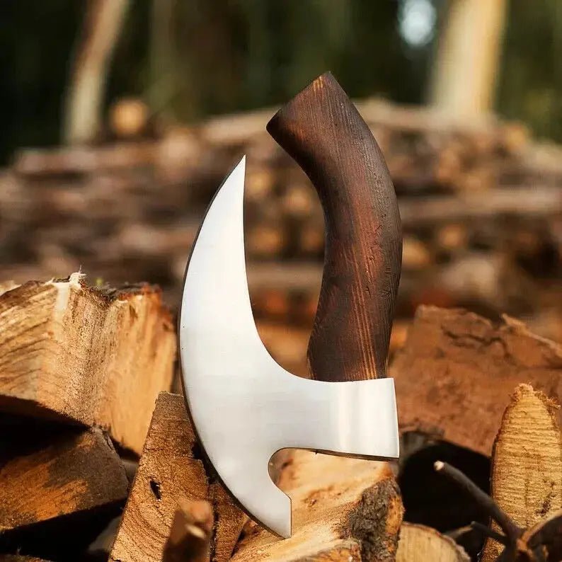 Viking Style Pizza Cutter Axe – Handmade Pizza Cutter | Best Gift for Him, Birthday & Anniversary | Includes Leather Sheath - Unique Blades Runner