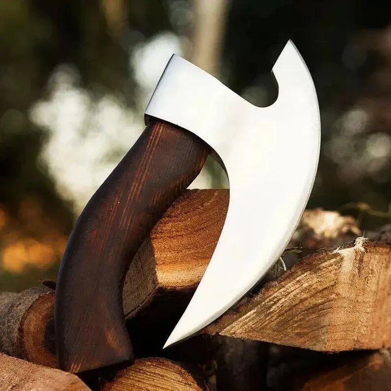 Viking Style Pizza Cutter Axe – Handmade Pizza Cutter | Best Gift for Him, Birthday & Anniversary | Includes Leather Sheath - Unique Blades Runner